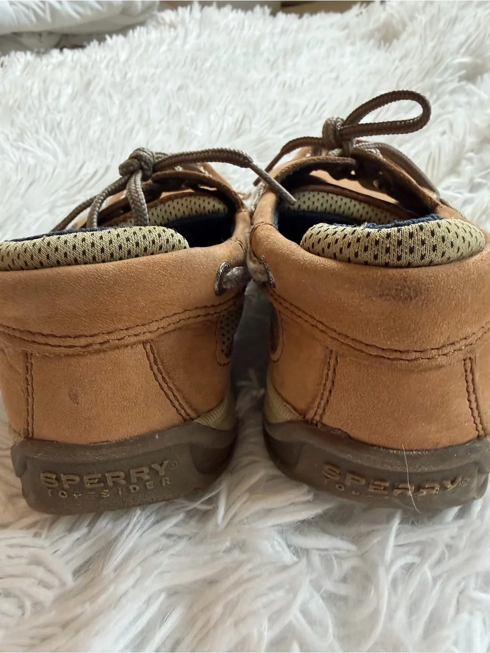Sperry Top-Sider Lanyard Boys Boat Shoes Tan Leather Size 13M Kids Loafers